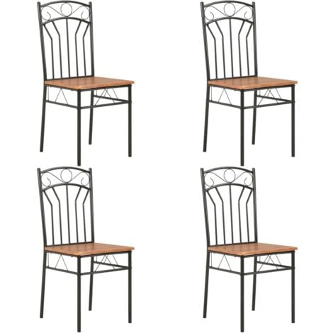 Set di 4 sedie da cucina per sala da pranzo dal design classico marrone MDF CDS021694