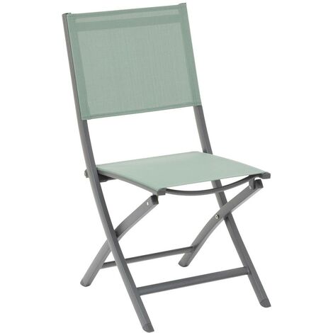 Set di 4 sedie da giardino pieghevoli essentia verde oliva e grafite - Hespéride