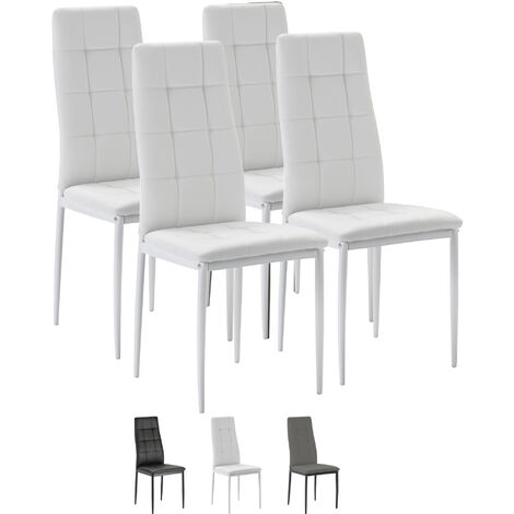 Set di 4 sedie da pranzo Chelsea bianche, 42 x 51 x 97 cm