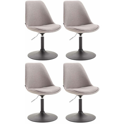 Set di 4 sedie da pranzo in tessuto Maverick grigio nero