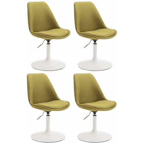Set di 4 sedie da pranzo in tessuto Maverick verde bianco