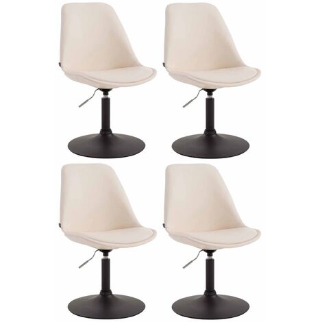 Set di 4 sedie da pranzo Maverick in ecopelle crema nero