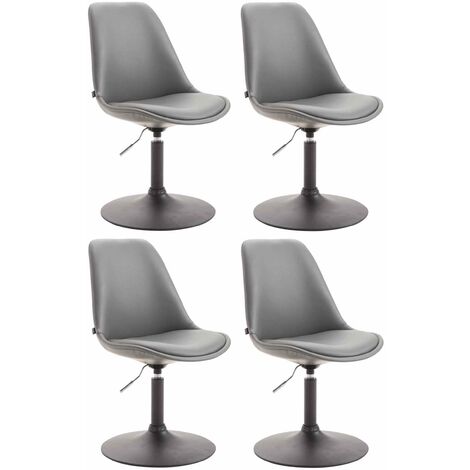Set di 4 sedie da pranzo Maverick in ecopelle grigio nero