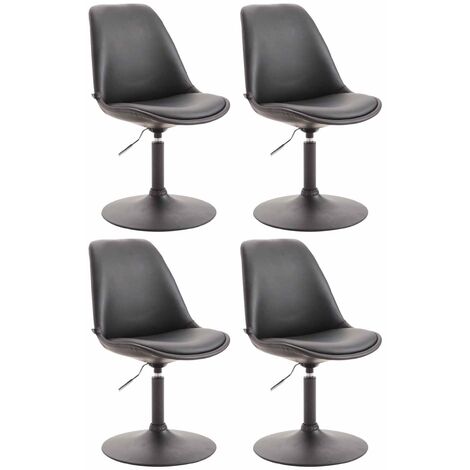 Set di 4 sedie da pranzo Maverick in ecopelle nero nero