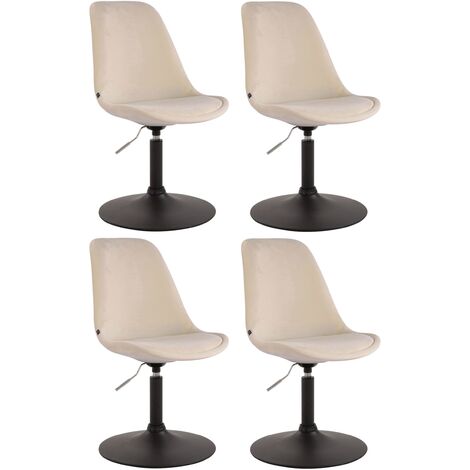Set di 4 sedie da pranzo Maverick Velvet crema nero