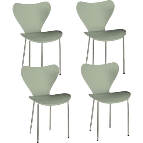 Set di 4 sedie da pranzo sedie da cucina in plastica per uso domestico e in ufficio verde