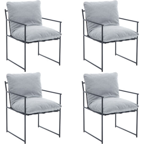 Set di 4 Sedie da Pranzo Sedie da Cucina Stile Industriale Sedie Imbottite Sala da Pranzo per Soggiorno,Grigio