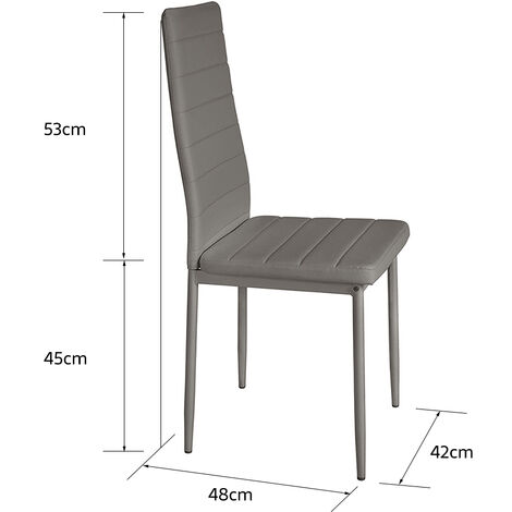Set di 4 sedie da pranzo stile contemporaneo -sedia da pranzo sedia cucina ,Sedia con linee,grigio