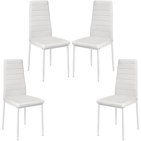 Set di 4 sedie da pranzo stile contemporaneo,Haloyo®,Sedie Imbottite sedie da sala da pranzo,Sedie da Cucina Moderne,bianco