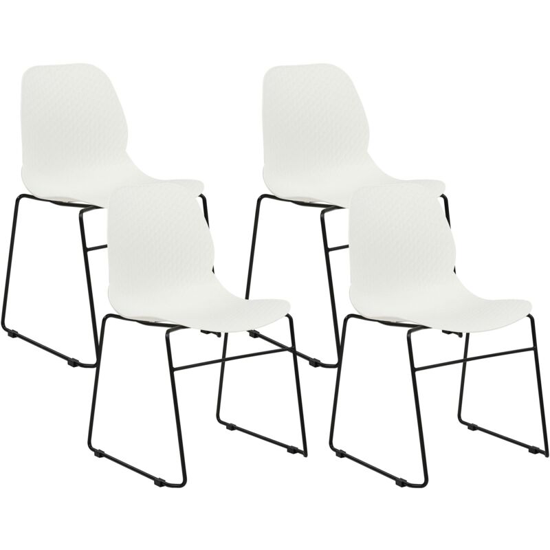 Beliani - Set di 4 sedie in plastica acciaio gambe nere Impilabili senza braccioli Sedia da conferenza Design moderno scandinavo Sala da pranzo