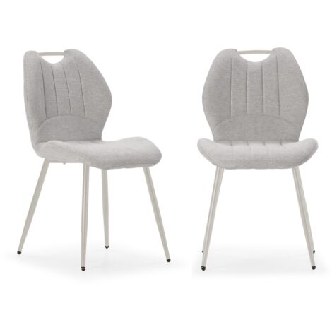 Set di 4 sedie in tessuto con gambe in metallo nero L48 cm - MULI