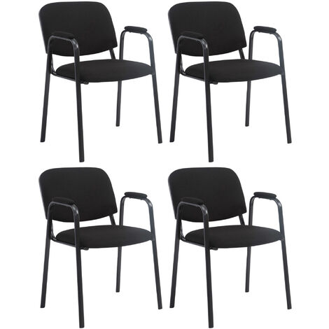 Set di 4 sedie in tessuto Ken PRO nero