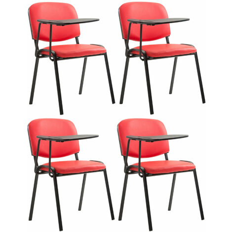 Set di 4 sedie Ken con tavolo pieghevole in similpelle rosso