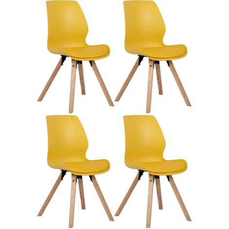 Set di 4 sedie Luna giallo Plastica