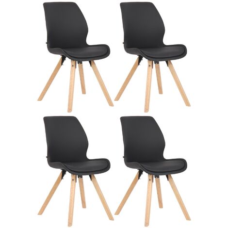 Set di 4 sedie Luna nero Finta pelle