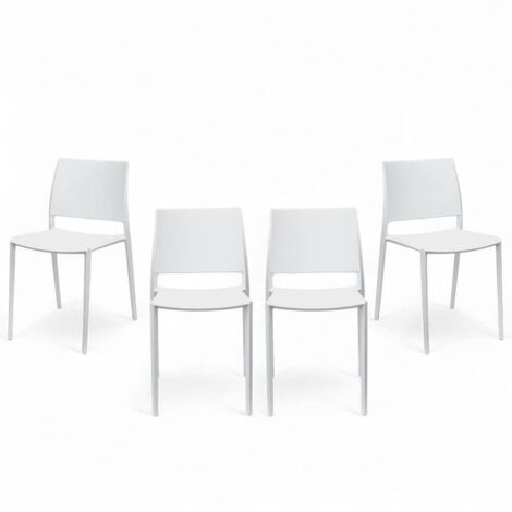 Set di 4 Sedie Milano Polipropilene Ristorante Bar Bianco