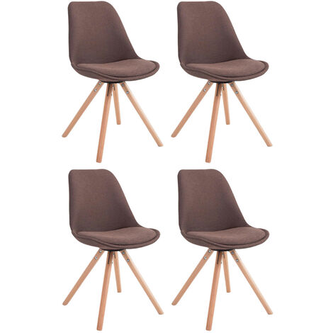 Set di 4 sedie per visitatori Toulouse Fabric Round marrone natura