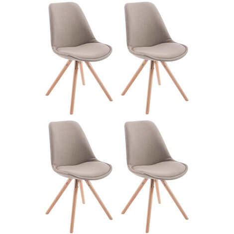 Set di 4 sedie per visitatori Toulouse Fabric Round Tortora natura