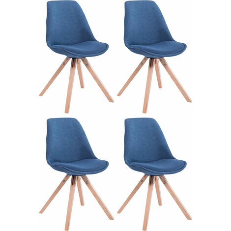 Set di 4 sedie per visitatori Toulouse Fabric Square blu natura