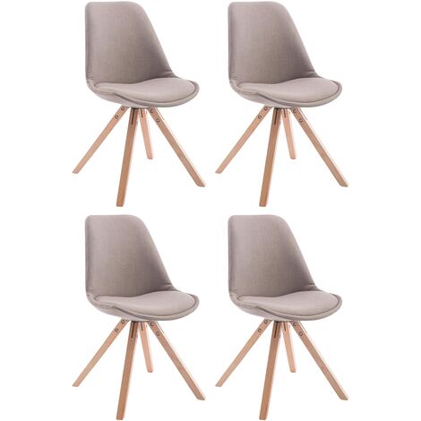 Set di 4 sedie per visitatori Toulouse Fabric Square Tortora natura