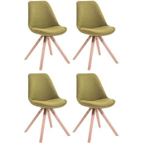 Set di 4 sedie per visitatori Toulouse Fabric Square verde natura