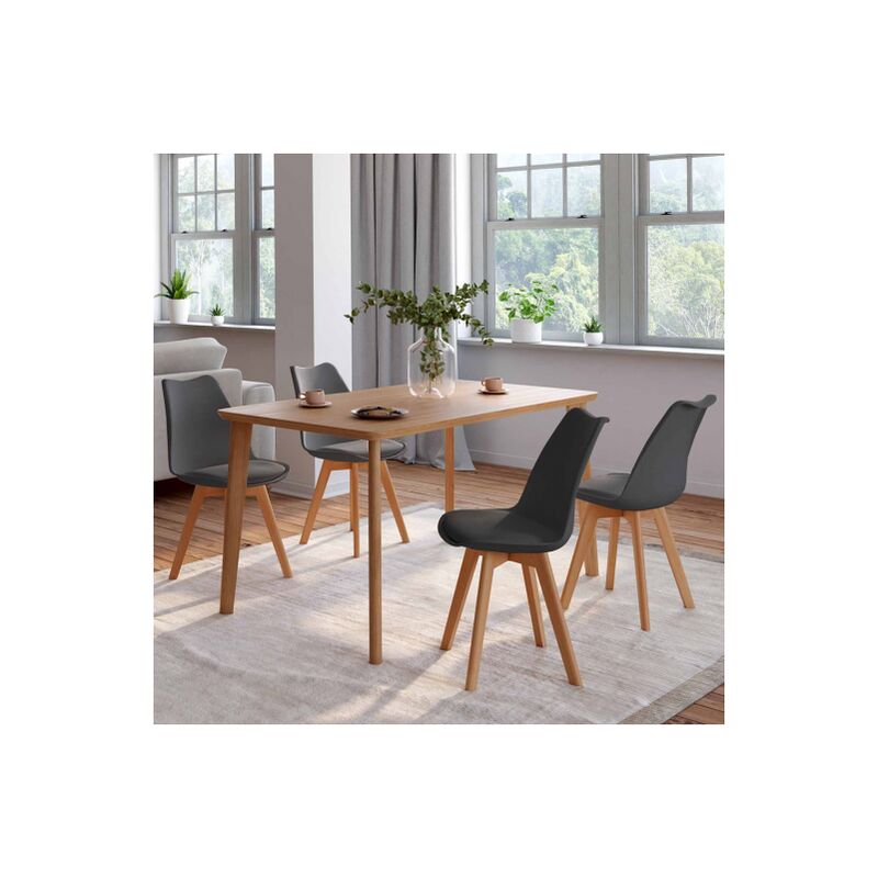 Set di 4 sedie da pranzo grigio scuro sara