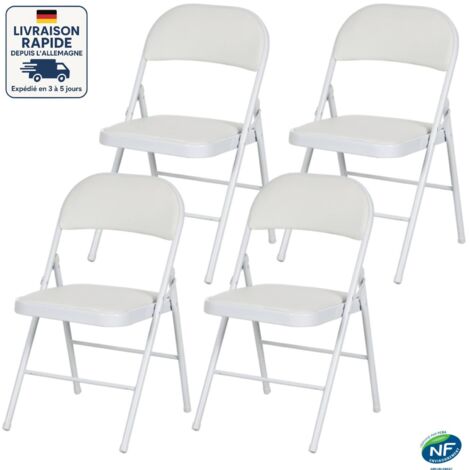 Set di 4 sedie - Sedia pieghevole - Semplice e pratica - Spedizione veloce dalla Germania - Adatta a molte occasioni - Bianca