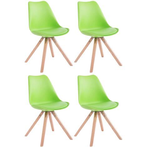 Set di 4 sedie Toulouse in similpelle Square verde natura
