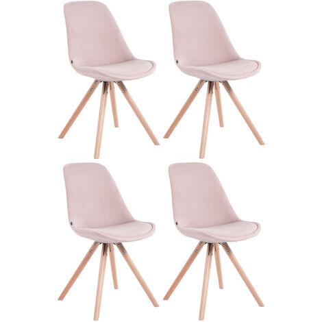 Set di 4 sedie Toulouse in velluto rotondo rosa natura