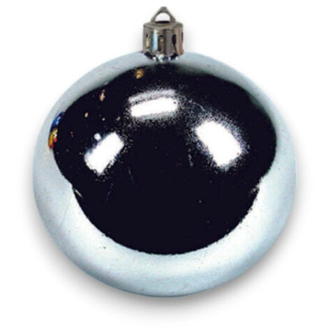 Set di 4 sfere lisce decorative argento diametro 55 mm in plastica lucida per decorazioni