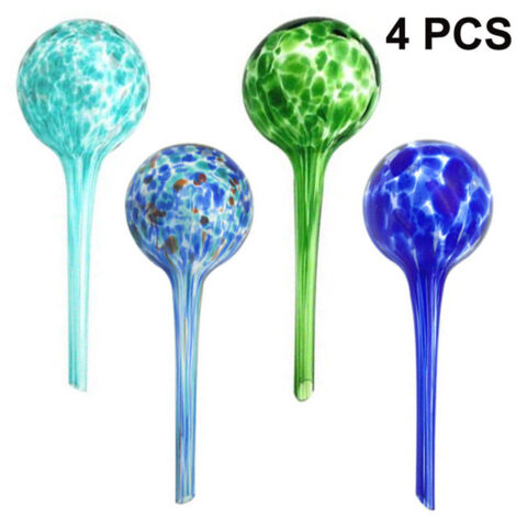 Set di 4 sfere per l'irrigazione, per l'irrigazione controllata di piante e fiori, aiuto per l'irrigazione, per ufficio, vacanze, A x L: circa 7,5 x 20 cm