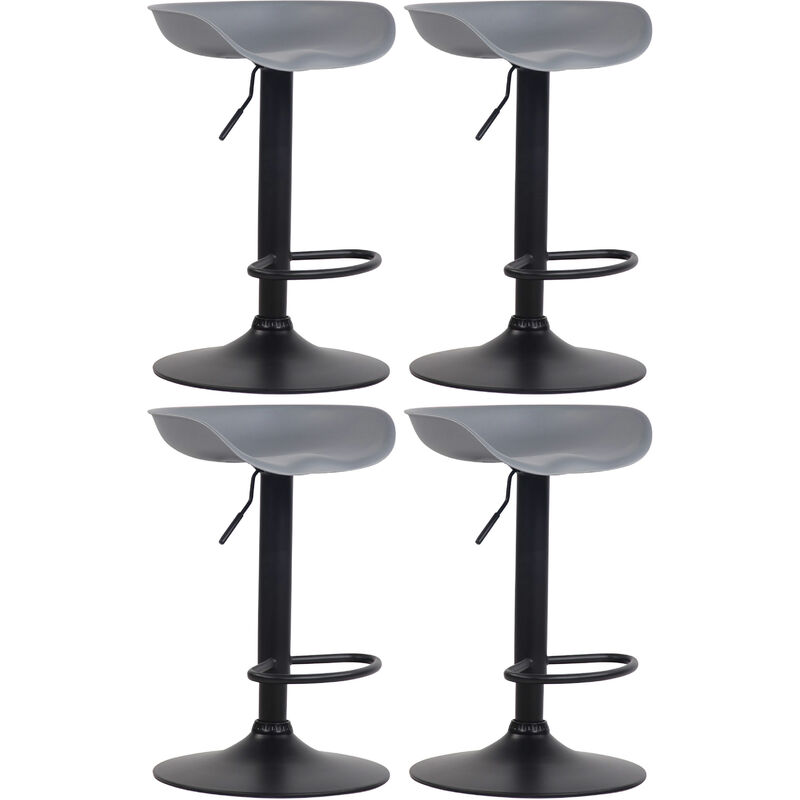 Set di 4 sgabelli da bar Anaheim in plastica grigio schwarz