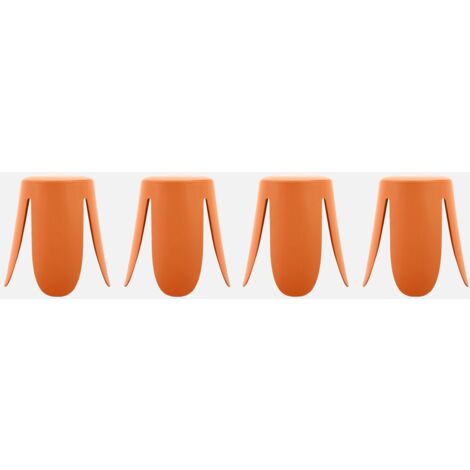 Set di 4 sgabelli impilabili ecopelle