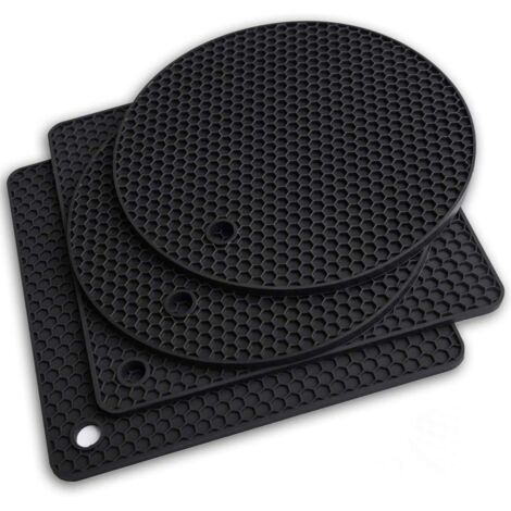 Set di 4 sottobicchieri in silicone - neri