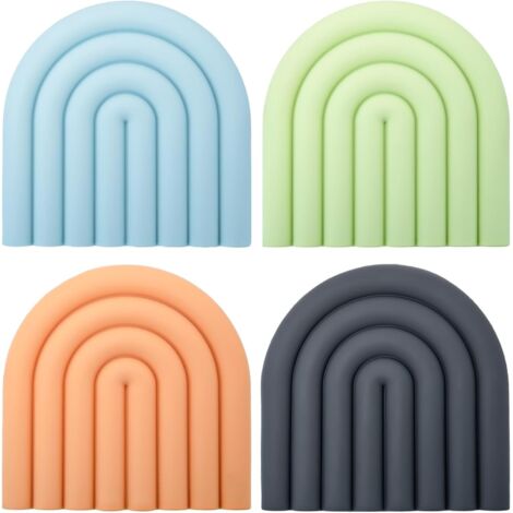 6 Sottobicchieri In Silicone Arancione - Quadrati 10x10 Cm - Antiscivolo E Resistenti Al Calore
