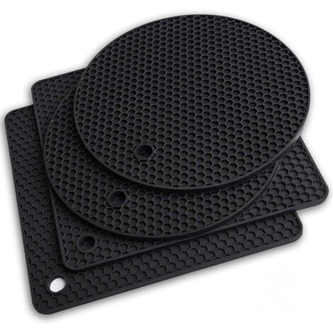 Set di 4 sottopentola in silicone - nero