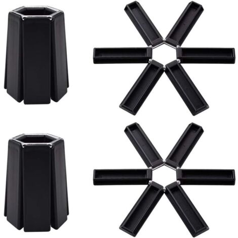 Set di 4 sottopentola pieghevoli e antiscivolo, isolanti termici creativi per la cucina e la sala da pranzo.