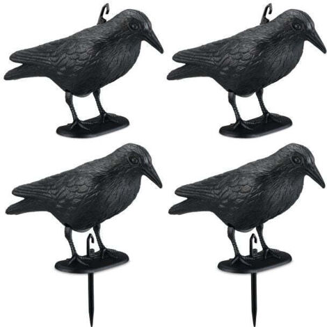 Set di 4 spaventapasseri corvo