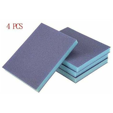 Set di 4 spugne abrasive per carteggiatura a umido ea secco, grana 100, grigio