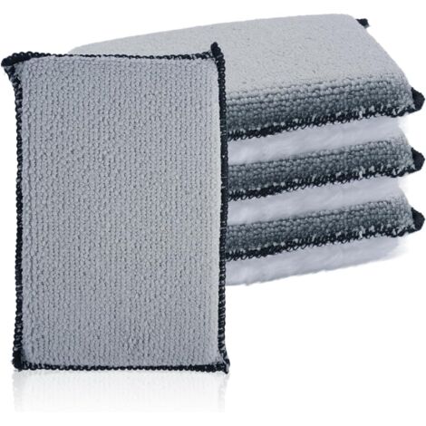 Set di 4 spugne in microfibra per auto, spugna per la pulizia degli interni da 13 x 9 cm, tamponi in microfibra per la pulizia, spugna assorbente, accessori lavabili per auto, abitacolo, pelle, cuscin