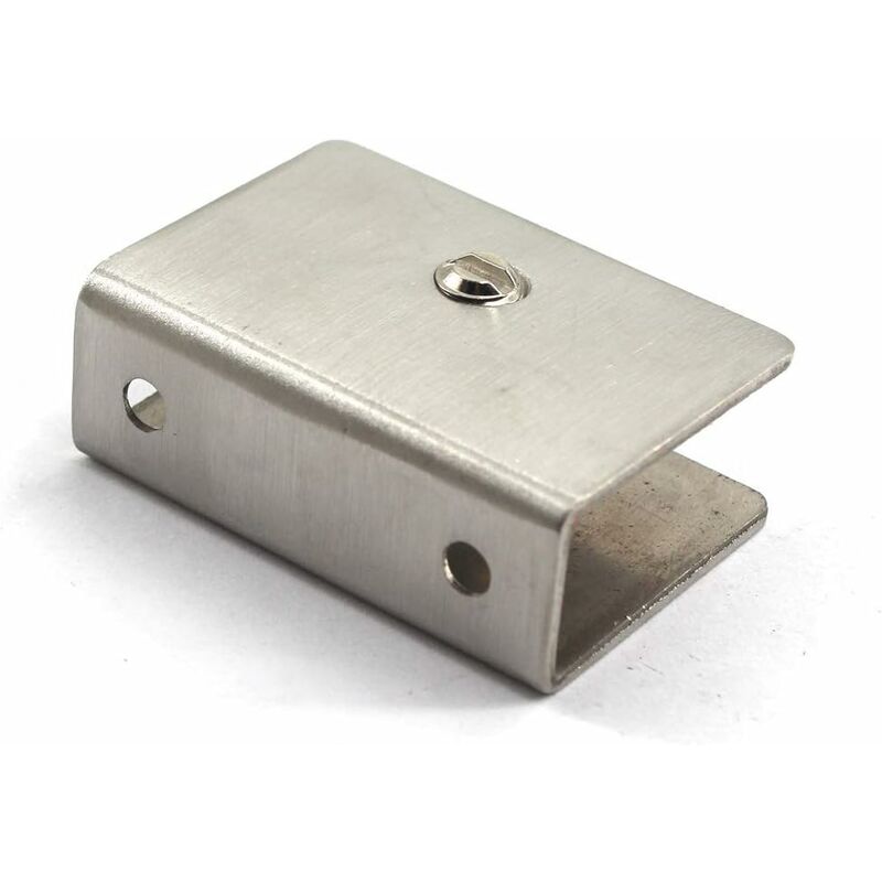 Set di 4 staffe a morsetto per vetro in acciaio