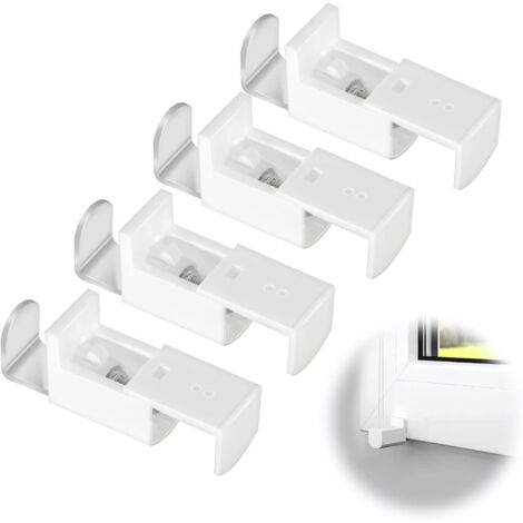 Set di 4 staffe di fissaggio per tende plissettate - Accessori di regolazione: 20 mm - Per tende doppie e tende plissettate - Bianco