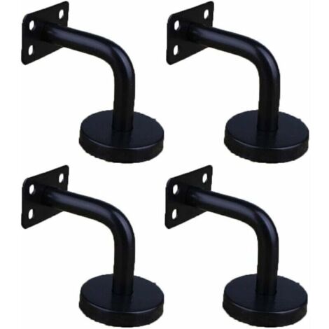Set di 4 staffe per corrimano in acciaio inox per montaggio a parete, staffe per ringhiere per scale, staffe per ringhiere per scale a montaggio a parete (lamiera piatta 60 x 60 mm)