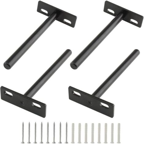 Set di 4 staffe per mensole flottanti da 5 pollici, staffe per mensole a scomparsa resistenti, staffe a muro nascoste per mensole