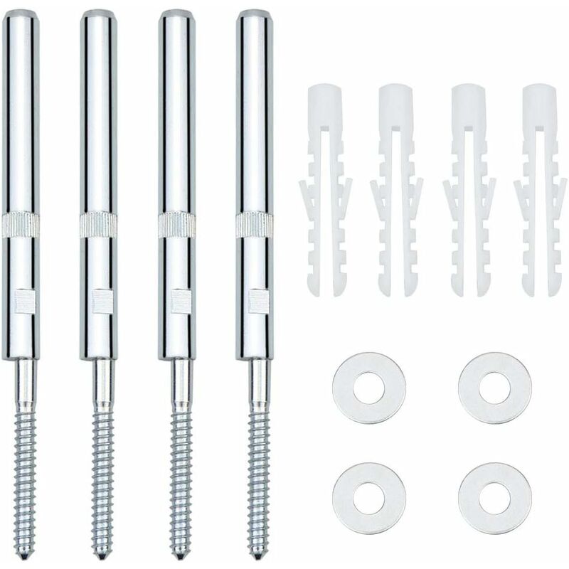 Image of Set di 4 staffe per mensole sospese a scomparsa con viti per mensole a parete per impieghi gravosi (185 mm) - Rhafayre