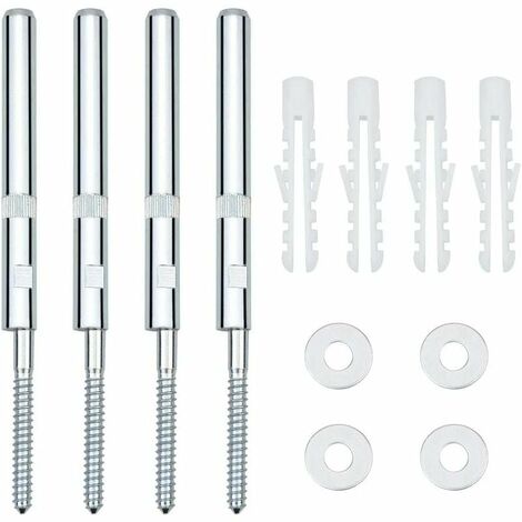 Set di 4 staffe per mensole sospese a scomparsa con viti per mensole a parete resistenti (185 mm)