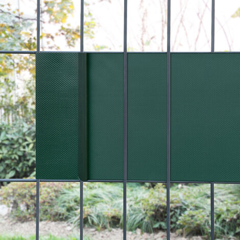 IDMarket Kit lamelle oscuranti in PVC verde L.60 m per pannello a rete 