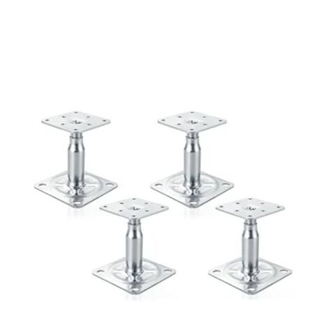 Set di 4 supporti per pali rialzati zincati regolabili da 100 a 150 mm, supporto per tetti ad alta resistenza per l'edilizia