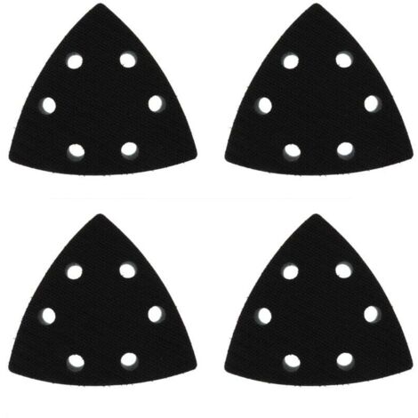 Set di 4 tamponi lucidanti per levigatrici triangolari da 90 x 90 mm, tamponi lucidanti triangolari in spugna morbida a 6 fori, adatti a tutte le levigatrici triangolari standard