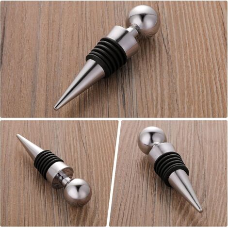 Set di 4 tappi riutilizzabili per bottiglie di vino, champagne, prosecco, birra e liquori.